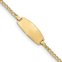 Thumbnail for 14k White Gold Semi-Solid Oval Curb ID Bracelet