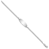 Thumbnail for 14k White Gold Semi-Solid Oval Curb ID Bracelet