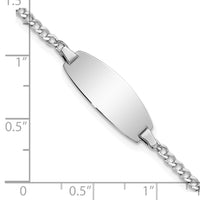 Thumbnail for 14k White Gold Semi-Solid Oval Curb ID Bracelet