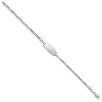 Thumbnail for 14k White Gold Semi-Solid Oval Curb ID Bracelet