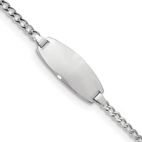 Thumbnail for 14k White Gold Semi-Solid Oval Curb ID Bracelet