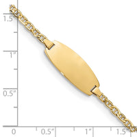 Thumbnail for 14k White Gold Semi-Solid Oval Anchor ID Bracelet