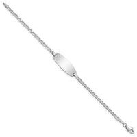 Thumbnail for 14k White Gold Semi-Solid Oval Anchor ID Bracelet