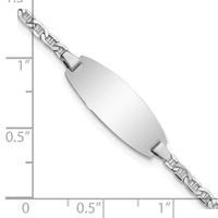 Thumbnail for 14k White Gold Semi-Solid Oval Anchor ID Bracelet