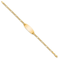 Thumbnail for 14k Semi-Solid Oval ID Figaro Bracelet