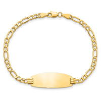 Thumbnail for 14k White Gold Semi-Solid Oval Figaro Oval ID Bracelet
