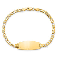 Thumbnail for 14k White Gold Semi-solid Oval Curb ID Bracelet