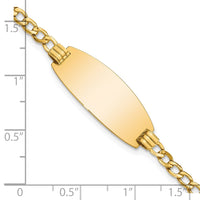 Thumbnail for 14k White Gold Semi-solid Oval Curb ID Bracelet