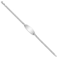 Thumbnail for 14k White Gold Semi-solid Oval Curb ID Bracelet