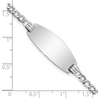 Thumbnail for 14k White Gold Semi-solid Oval Curb ID Bracelet