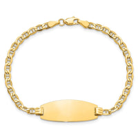 Thumbnail for 14k White Gold Semi-Solid Oval Anchor ID Bracelet