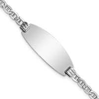Thumbnail for 14k White Gold Semi-Solid Oval Anchor ID Bracelet