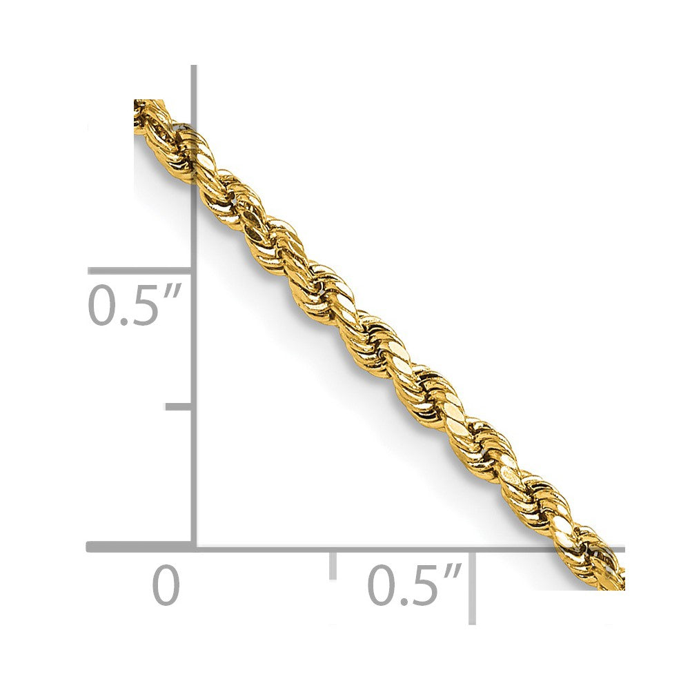 14k 2.25mm Semi-solid D/C Rope Chain