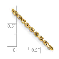 Thumbnail for 14k 2.25mm Semi-solid D/C Rope Chain