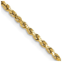 Thumbnail for 14k 2.25mm Semi-solid D/C Rope Chain
