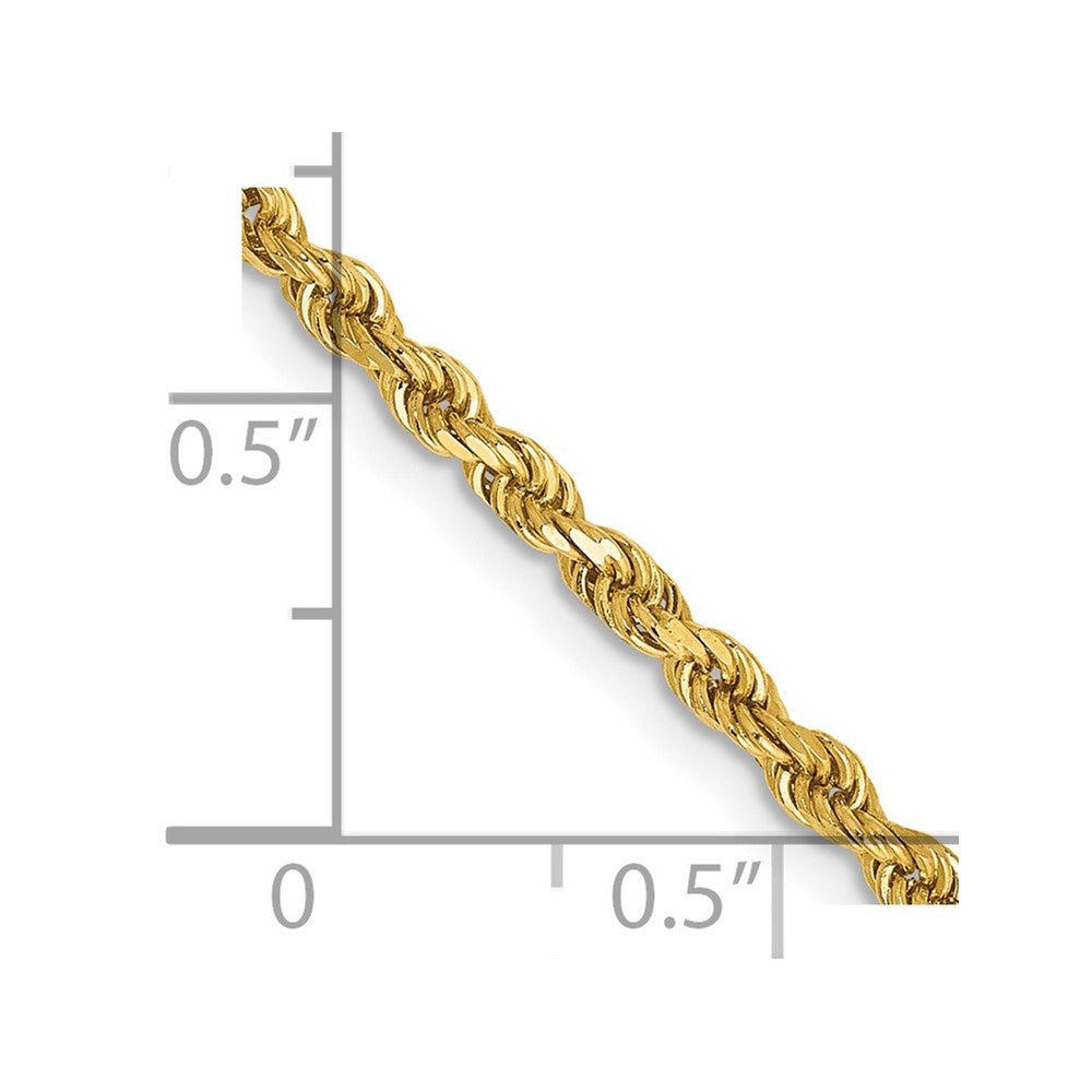 14k 2.5mm Semi-solid D/C Rope Chain