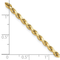 Thumbnail for 14k 3mm Semi-solid D/C Rope Chain
