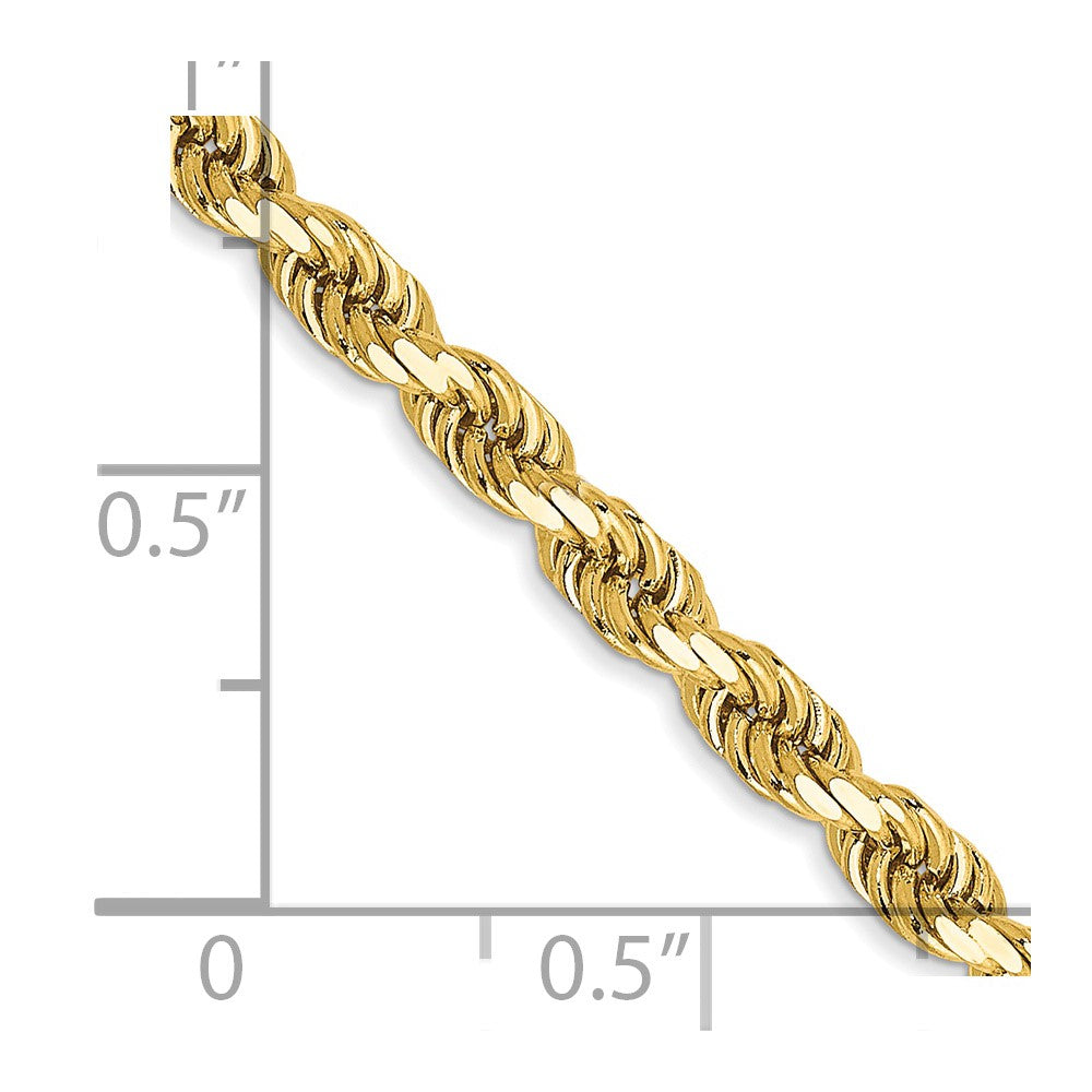 14k 3.5mm Semi-solid D/C Rope Chain