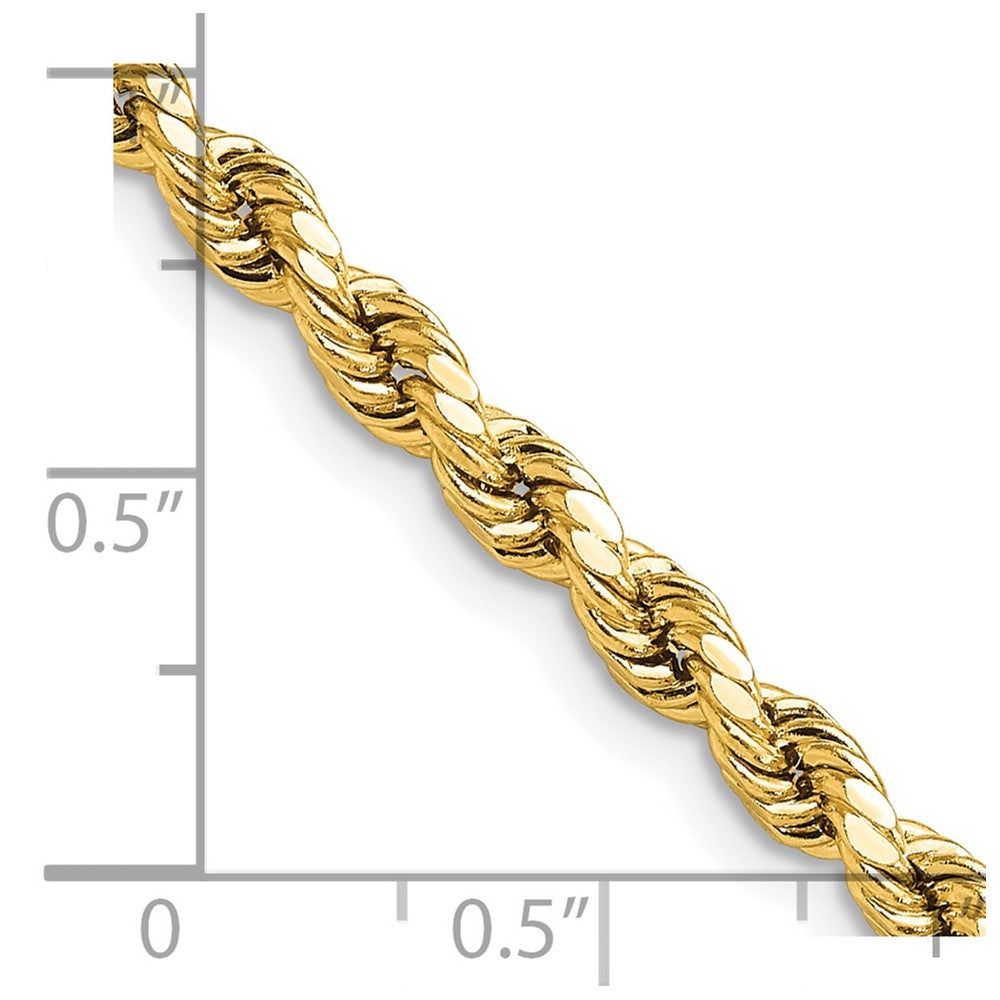 14k 4mm Semi-solid D/C Rope Chain