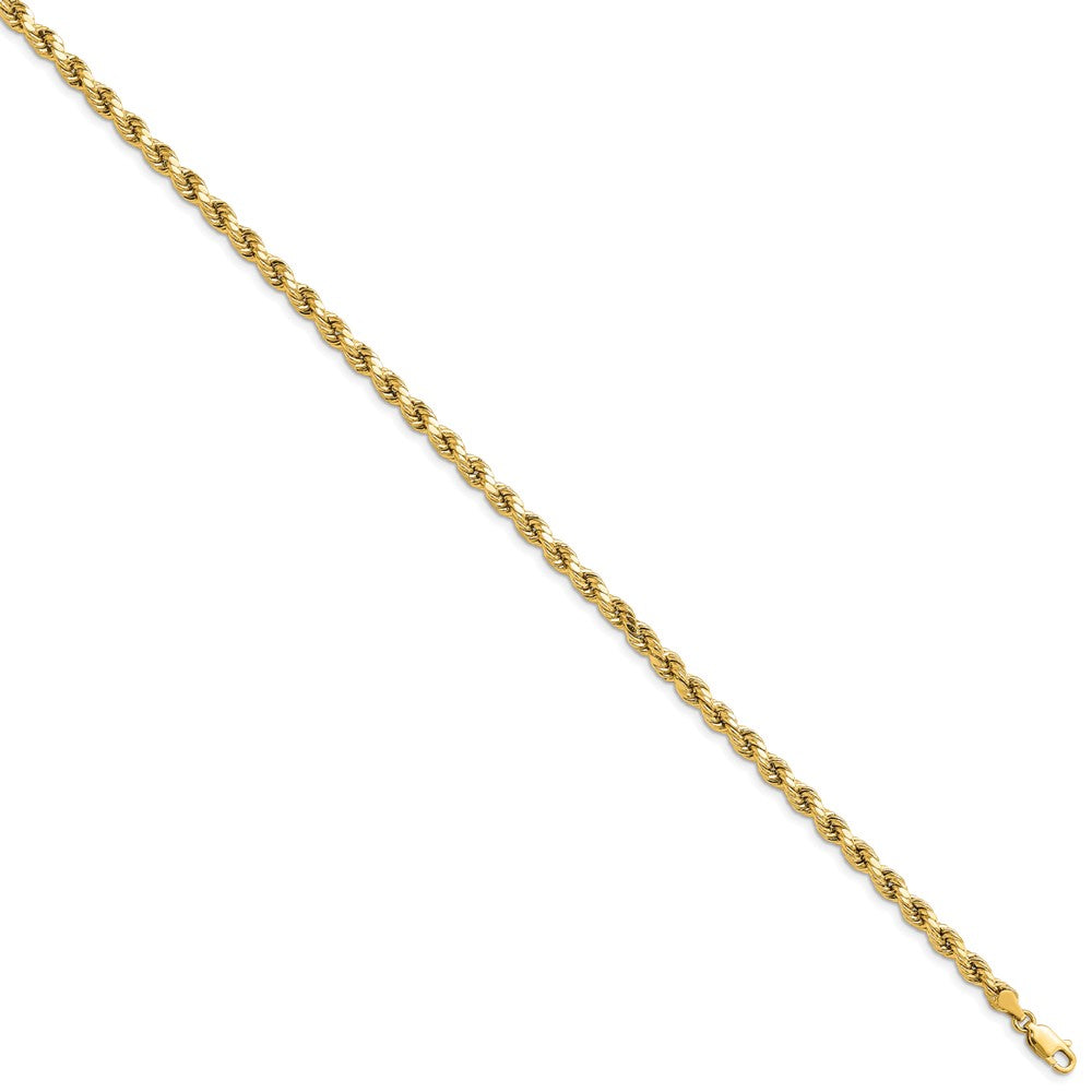 14k 4mm Semi-solid D/C Rope Chain