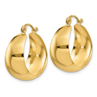 Thumbnail for 14k Polished 10.5mm Tapered Hoop Earrings