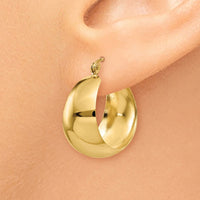 Thumbnail for 14k Polished 10.5mm Tapered Hoop Earrings