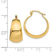 Thumbnail for 14k Polished 10.5mm Tapered Hoop Earrings