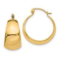 Thumbnail for 14k Polished 10.5mm Tapered Hoop Earrings