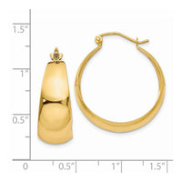 Thumbnail for 14k Polished 10.5mm Tapered Hoop Earrings