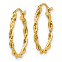 Thumbnail for 14k Polished 2.25mm Twisted Hoop Earrings
