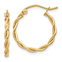 Thumbnail for 14k Polished 2.25mm Twisted Hoop Earrings
