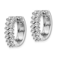 Thumbnail for 14k White Gold Diamond Hinged Hoop Earrings