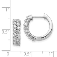 Thumbnail for 14k White Gold Diamond Hinged Hoop Earrings