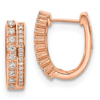 Thumbnail for 14k Diamond Fancy Hoop Earrings