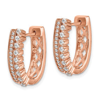 Thumbnail for 14k Diamond Fancy Hoop Earrings