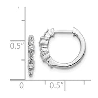 Thumbnail for 14k White Gold Diamond Hinged Hoop Earrings