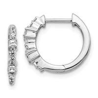 Thumbnail for 14k White Gold Diamond Hinged Hoop Earrings