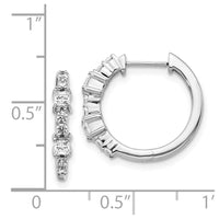 Thumbnail for 14k White Gold Diamond Hinged Hoop Earrings
