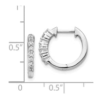 Thumbnail for 14k White Gold Diamond Hinged Hoop Earrings