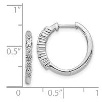 Thumbnail for 14k White Gold Diamond Hinged Hoop Earrings