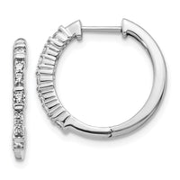 Thumbnail for 14k White Gold Diamond Hinged Hoop Earrings