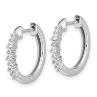 Thumbnail for 14k White Gold Diamond Hinged Hoop Earrings