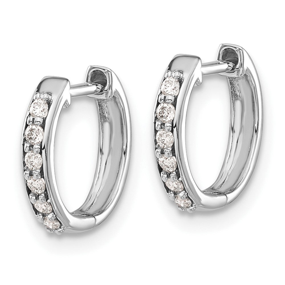 14k Diamond Hinged Hoop Earrings