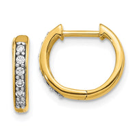 Thumbnail for 14k Diamond Hinged Hoop Earrings