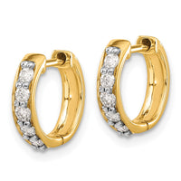 Thumbnail for 14k Diamond Hinged Hoop Earrings