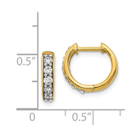 Thumbnail for 14k Diamond Hinged Hoop Earrings