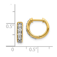 Thumbnail for 14k Diamond Hinged Hoop Earrings