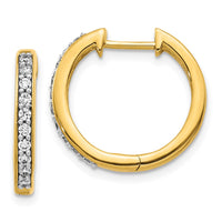 Thumbnail for 14k Diamond Hinged Hoop Earrings