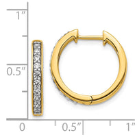 Thumbnail for 14k Diamond Hinged Hoop Earrings