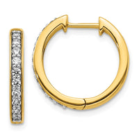Thumbnail for 14k Diamond Hinged Hoop Earrings